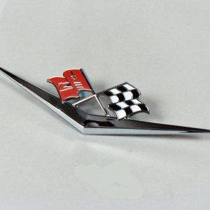 Chevy Hood Emblem w/Cross Flags, V8 348 ci, 1959