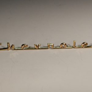 Chevy Hood Chevrolet Script, Gold, V8, BelAir, Good, 1957
