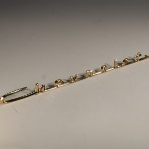 Chevy Hood Chevrolet Script, Gold, 6-Cylinder, BelAir, 1957