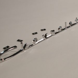 Chevy Hood Chevrolet Script, Chrome, V8, 150 & 210, 1957