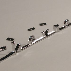 Chevy Hood Chevrolet Script, Chrome, 6-Cylinder, 150 & 210, 1957