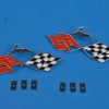 Chevy Quarter Panel Crossed Flags Emblems, Impala, 1958