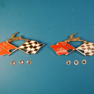 Chevy Quarter Panel Crossed Flags Emblems, Impala, 1959