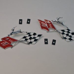 Chevy Quarter Panel Crossed Flags Emblems, Impala, 1961
