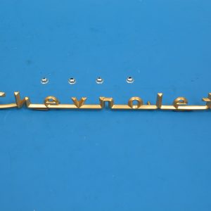 Chevy Hood Chevrolet Script, Gold, V8, BelAir, Best, 1957