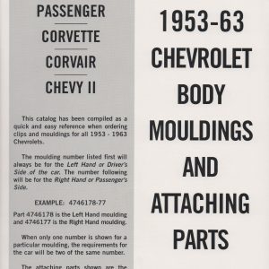 CHEVROLET PARTS BOOK BY THE NUMBERS MANUAL 1960-1964 CHEVY RESTORATION 