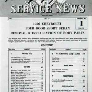 Chevy Service News, No. 1, Volume 15, 1956