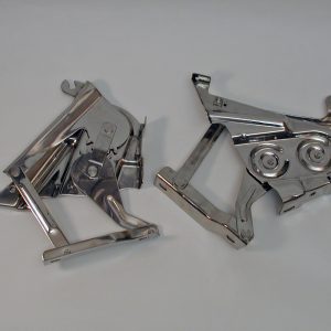 Chevy Hood Hinge Assemblies, Polished stainless steel,  1957