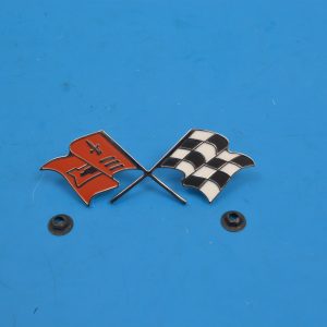 Chevy Trunk Crossed Flags Emblem, V8, 348 ci, 1960